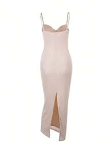 Women's Spaghetti Strap Twist Simple Slim Fit Casual Long Dress