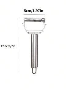 1pc Stainless Steel Multi-Function Peeler, Random Style, Suitable For Shredding Potatoes And Carrots