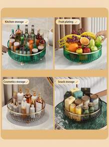 1 draaibaar draaiplateau, opbergbakje voor diverse kruiden, olie, zout, saus en azijn in de keuken, opbergrek, desktop fruitschaal en kruidenrek, draaibaar antislipservies en kruidenfles draaitafel opbergdoos, draai het bakje voorzichtig om, gemakkelijk mee te nemen uit, geen dode hoeken schoonmaken, gemakkelijk af te spoelen, genieten van de tijd, geschikt voor woonkamers, badkamers, kasten, koelkasten en eettafels, opbergaccessoires voor thuiskeukens.