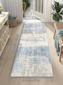 1pc Blue Modern Minimalist Style Plush Pile Rug, 850g/M² Thickness 0.5cm Rectangle, Non-Slip Washable Decor Carpet For Living Room, Kitchen, Dining Room, Office, All Seasons