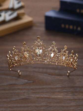 1pc Luxury Bride Crown Headpiece, Wedding Headdress Accessories, Princess Tiara, Ideal For Birthday, Prom, Features Sparkling Crystal To Bring Good Luck