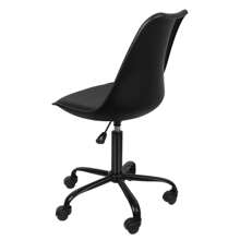 Chaise de salon avec dossier, Chaise de bureau à roulettes, Hauteur d'assise réglable 43-55cm, Siège 47x41 cm, Pied métal laqué, Chaise pour bureau, chambre, salon, etc.