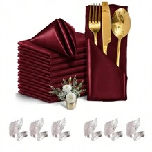 Set da 6 anelli portaposate verdi a forma di coda di topo e 6 anelli portaposate argentati a forma di foglia, riutilizzabili, adatti per matrimoni, ristoranti, banchetti, raduni familiari, decorazione da tavolo per feste, come regalo - Multicolore - Visualizzare 14