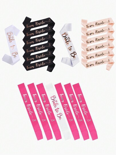 7pcs Bachelorette Party Wedding Bride To Be Gold Foil Accessory Set