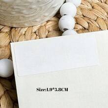 50 张 1.9 X 5.8 厘米定制地址贴纸，个性化回邮地址标签，自粘式可打印礼品标签 - 白色 - 查看 3