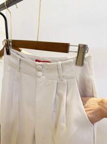ISADORA MODA Women's Carrot Pants Twill, 2 Buttons, With Pockets, Solid Color() - Beige - View 6