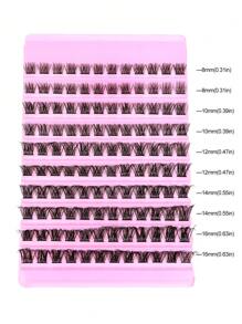 10 paar/set gemengde lengte 8-16 mm waterdichte nertsenbont wimpers, 120 stuks 3D ogen make-up DIY zelfklevende wimpers voor dagelijkse make-up of uitstapjes