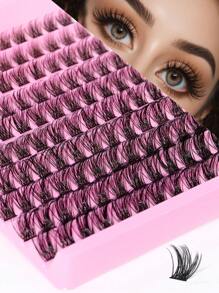 10 paar/set gemengde lengte 8-16 mm waterdichte nertsenbont wimpers, 120 stuks 3D ogen make-up DIY zelfklevende wimpers voor dagelijkse make-up of uitstapjes