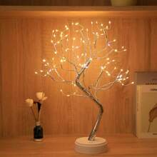 1PCS/2PCS 108 Simulated Led Tree Light Copper Wire Light, Touch Switch Home Romantic Decoration Night Light (Warm White) Without Battery, Outdoor Holiday Party Decoration, Wedding/Anniversary/Birthday/Thanksgiving/Halloween/Harvest Festival/Christmas/Valentine's Day Decoration - Warm Color-1PCS - View 4