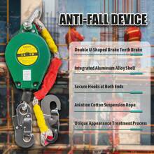 TUNGFULL Fall Arrester Fall Protection Device Speed Difference 3m Heavy Duty Cargo Elevator Crane Self-Locking Airborne Fall Arrestor - Green - View 1