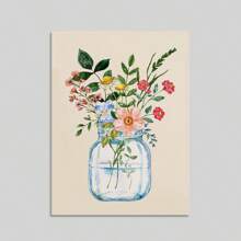 1幅独一无二的花束帆布艺术海报 - 无框，复古现代风格，适合客厅、卧室、家庭办公室的墙面装饰 - 简约插画，宁静艺术海报 - 彩色 - 查看 13