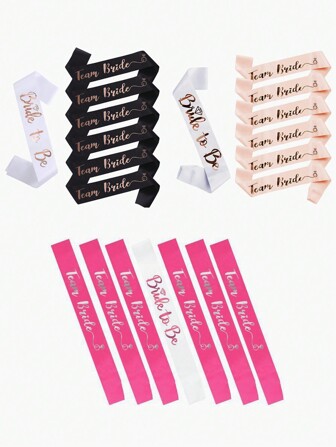 7件套单身派对婚礼新娘金箔配饰套装