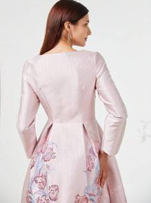 Elegante Jacquard Lange Avondjurk Jurk Voor Vrouwen
