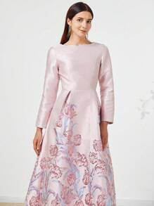 Elegante Jacquard Lange Avondjurk Jurk Voor Vrouwen