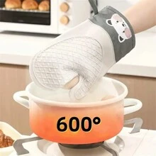 1 件耐热防滑手套 - 厨房烤箱手套 - 硅胶烤箱手套 - 微波炉烘焙工具，防滑厨房工具，节日烹饪礼物，适合家庭和厨房组织 - 彩色 - 查看 3