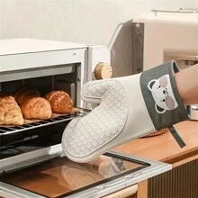 1 件耐热防滑手套 - 厨房烤箱手套 - 硅胶烤箱手套 - 微波炉烘焙工具，防滑厨房工具，节日烹饪礼物，适合家庭和厨房组织 - 彩色 - 查看 2