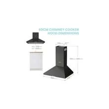60 Cm Chimney Cooker Hood Extractor LED Recirculating Ducting Wall Mounted Range Hood 600 Mm Extractor Fan Black - 60cmBlackHood - View 7