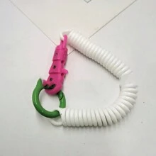 قلاب مفتاح كوردي هاتف اللون متعدد قابل للسحب، زنبرك بلاستيكي كويلي مطاطي لسلسلة مفاتيح، قلاب مناسب للاستخدام المدرسي