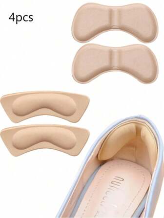 4 件装海绵 4D 后跟垫隐形后跟垫加厚防滑高跟鞋垫运动、健身、秋季袜子