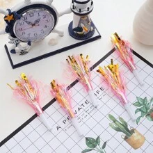6pcs/Pack Pink Tassel Whistle Horn For Adult Party, Birthday Party, Cheerleading,Wedding Whistles, Small Gift,Christmas,Valentine's Day, Birthday, Party Horn A Variety Of Color Whistles Creative Small Gifts