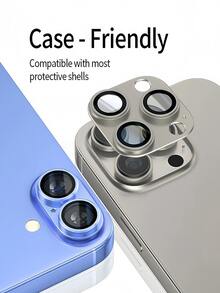 1 套哑光金属手机镜头保护膜适用于 iPhone 16 易粘贴、高清、不易碎 - 彩色 - 查看 7