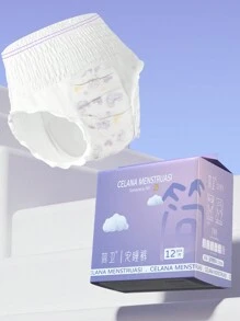 12 Pieces Of White Sleeping Pants, Leak Proof Sanitary Pads For Women During Menstruation, Pants For Postpartum Use, Pull-Up Pants, Sanitary Pants - White - View 1