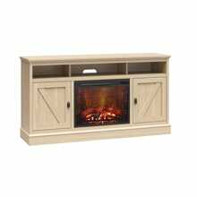 Mueble para TV con chimenea eléctrica Ameriwood Home Ashton Lane para TVs de hasta 65", Roble Magnolia/Nogal Columbia
