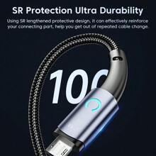 Cable micro USB compatible con Samsung S10 de carga rápida de 2.4A, cable micro para carga rápida, compatible con ventilador, auriculares, cargador de teléfono LED, cable de datos compatible con Samsung Galaxy S7/HTC/ Android, Kindle, , cámara, MP3 Micro-USB - Multicolor - Ver 3