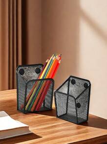 磁性可拆卸笔筒白板笔收纳盒，大容量金属笔盒