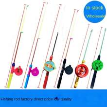 1 Pieza Caña de pesca de hielo mini de 35/40/75/80cm con carrete de plástico para principiantes, para lagos, estanques y ríos