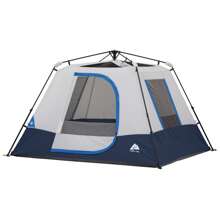 8' X 7' 4-Person Instant Cabin Tent With LED Lighted Hub, Only 19 Lbs! Light Up Your Camping Experience!