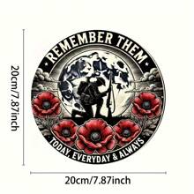 Recordando a los héroes, nunca olvidar - Letrero de pared de metal redondo de 8x8 pulgadas, adecuado para el hogar, bar, cafetería y decoración del garaje, excelente para la decoración de la habitación