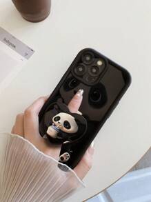 1 pieza Funda protectora para teléfono con diseño lindo de panda y protección de lente de cámara, a prueba de golpes, compatible con iPhone 11 Pro Max/12 Pro Max/13 Pro Max/14 Pro Max/15 Pro Max/16 Plus/16 Pro Max, Redmi, OPPO/Realme, VIVO, Infinix, Honor, MOTO, One Plus, resistente al agua y a los arañazos