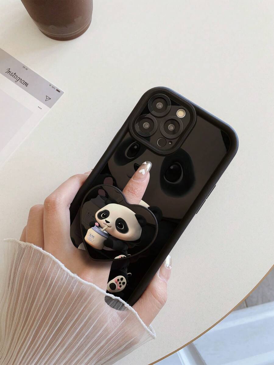 1 pieza Funda protectora para teléfono con diseño lindo de panda y protección de lente de cámara, a prueba de golpes, compatible con iPhone 11 Pro Max/12 Pro Max/13 Pro Max/14 Pro Max/15 Pro Max/16 Plus/16 Pro Max, Redmi, OPPO/Realme, VIVO, Infinix, Honor, MOTO, One Plus, resistente al agua y a los arañazos