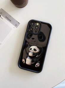 1 pieza Funda protectora para teléfono con diseño lindo de panda y protección de lente de cámara, a prueba de golpes, compatible con iPhone 11 Pro Max/12 Pro Max/13 Pro Max/14 Pro Max/15 Pro Max/16 Plus/16 Pro Max, Redmi, OPPO/Realme, VIVO, Infinix, Honor, MOTO, One Plus, resistente al agua y a los arañazos