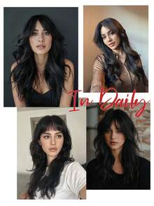 Elegancki zestaw doczepianych grzywek i bokobrodów z ludzkich włosów – naturalny wygląd do codziennego stroju, prosty styl, odpowiedni dla każdej kobiety