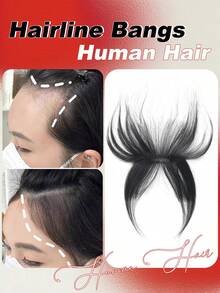 Elegancki zestaw doczepianych grzywek i bokobrodów z ludzkich włosów – naturalny wygląd do codziennego stroju, prosty styl, odpowiedni dla każdej kobiety