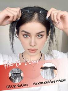 Elegancki zestaw doczepianych grzywek i bokobrodów z ludzkich włosów – naturalny wygląd do codziennego stroju, prosty styl, odpowiedni dla każdej kobiety