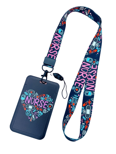 1pc Cartoon Nursing & Doctor Series Card Holder, Student ID Badge Lanyard Combo Set,School Supplies,Back To School