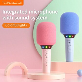 Micrófono TANALAZ K39 Micrófono Bluetooth inalámbrico para cantar en el hogar, TV y niños, integración de sonido, regalo