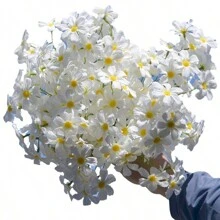 1 件美丽的人造洋甘菊、假雏菊、春季野花，用于派对装饰（花瓶无云）