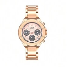ZOEA EZ8099 Women's Multifunctional Waterproof Quartz Watch In Rose Gold Tone With Steel Strap - Rose Gold - View 1