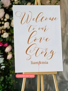 1pc Customized Name Sticker, Suitable For Weddings, Parties, Couples, Families - Marriage, Wedding, Home, Gift, Living Room, Bedroom, Decor (Gold Color) Gifts Birthday Graduation