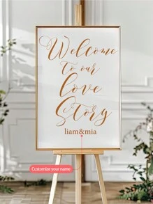 1pc Customized Name Sticker, Suitable For Weddings, Parties, Couples, Families - Marriage, Wedding, Home, Gift, Living Room, Bedroom, Decor (Gold Color) Gifts Birthday Graduation