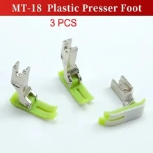 3 szt. Skórzana stopka dociskowa MT-18/NT-18 z PVC pasująca do wszystkich przemysłowych maszyn do szycia ściegiem łańcuszkowym do JUKI BROTHER SINGER pojedyncza igła nieprzywierająca dolna stopka do szycia