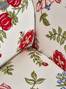 1pc Floral Printed Anti-Slip Stretch Milk Silk Fabric Sofa Cover, Suitable For Single/Double/Three-Seater/Four-Seater Sofa, All Seasons