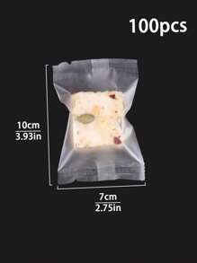 100 件装雪糕包装袋，可爱牛皮纸饼干袋，用于包装麦芽糖、蔓越莓饼干、自封盲袋