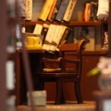 طقم نموذج ديكور رف كتب خشبي ثلاثي الأبعاد لغرفة النوم، ألعاب تجميع دمى المنزل، هدايا يدوية DIY للصناعة، هدايا عيد الميلاد وعيد الهالوين