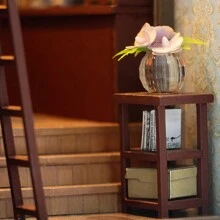 طقم نموذج ديكور رف كتب خشبي ثلاثي الأبعاد لغرفة النوم، ألعاب تجميع دمى المنزل، هدايا يدوية DIY للصناعة، هدايا عيد الميلاد وعيد الهالوين