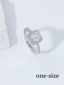 Nhẫn Khối Zirconia  Trang trí - Bạc - Xem 1